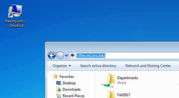 Screenshot showing matching icon on desktop and on Windows Explorer address bar