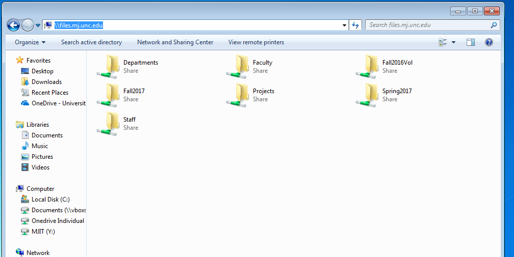 Screesnhot of Windows Explorer dialog box at the server address