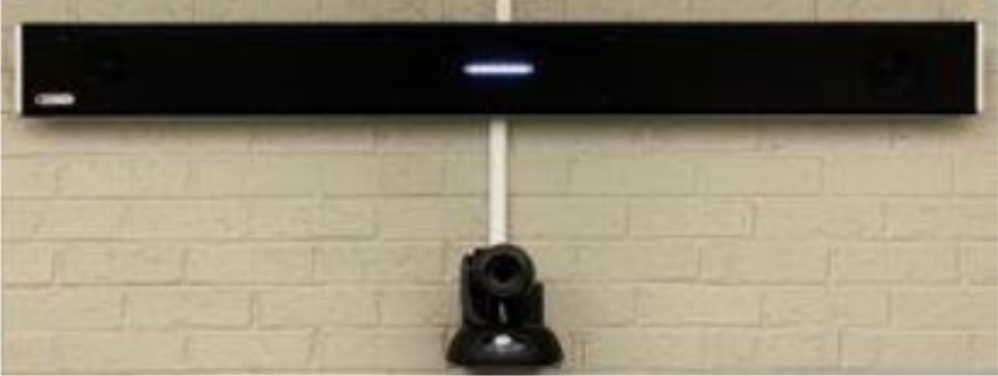 Camera for video conferencing attached to a wall. 