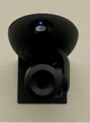 Close-up photo of video conferencing camera. 
