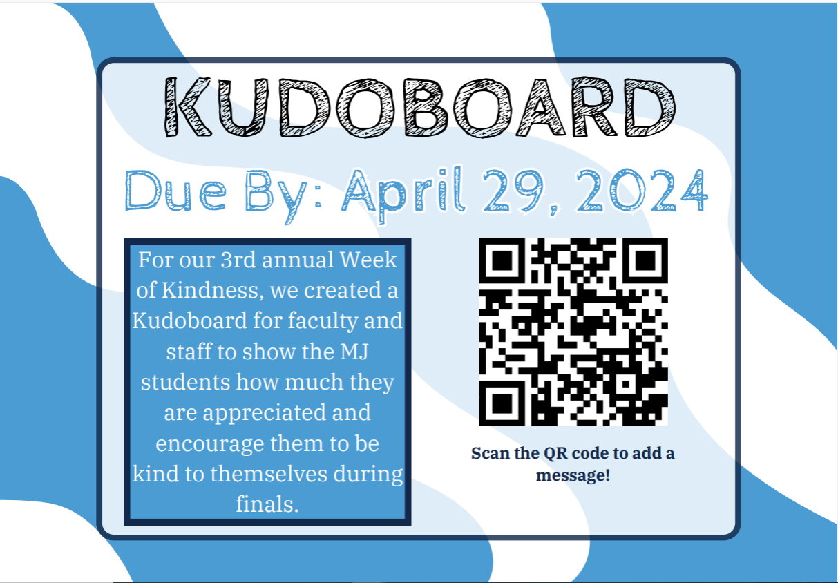 Flyer for third annual Week of Kindness Kudoboard.